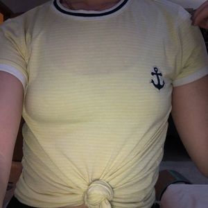 Striped Yellow Anchor Top